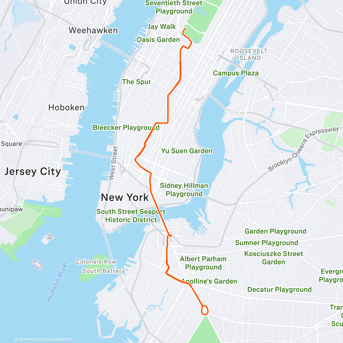 Map of the activity, Zwift - 65rpm Strength Ramps on Watts the Limit in New York