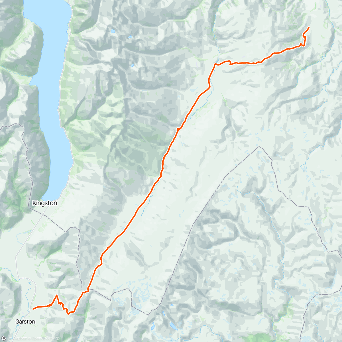 Map of the activity, Nevis Rd spectacular gravel ride