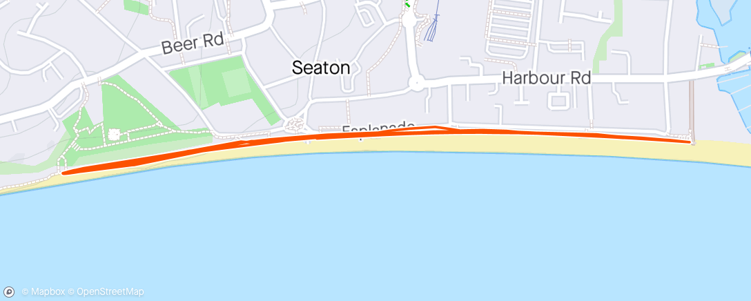 Map of the activity, Seaton beach run