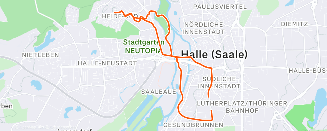 Map of the activity, Afternoon Ride