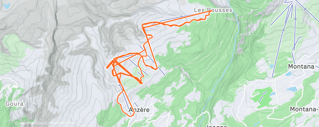 Map of the activity, Ski alpin le matin