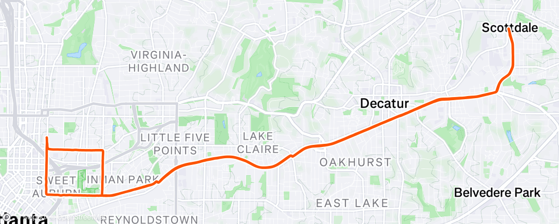 Map of the activity, Night Ride with The Ancestors