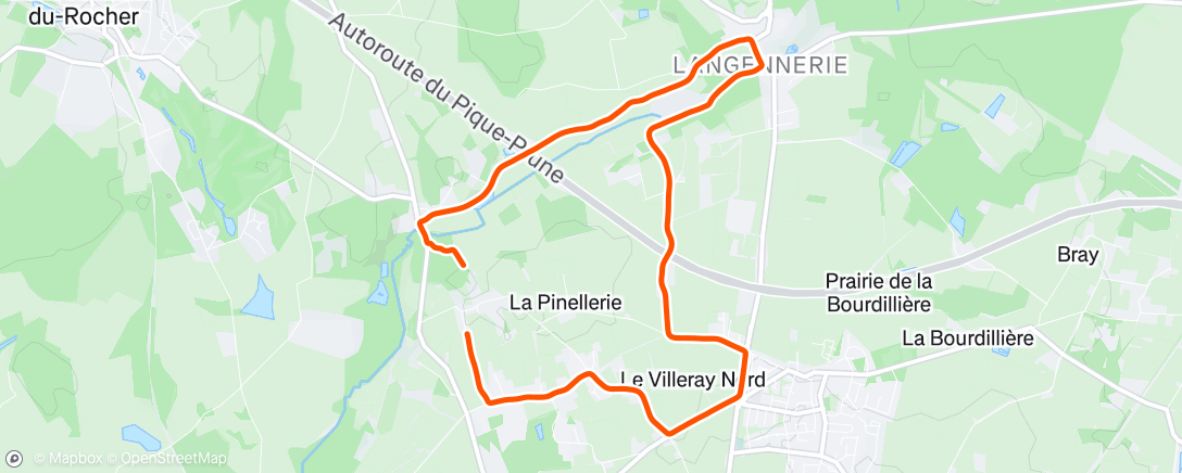 Map of the activity, Course à pied dans l'après-midi