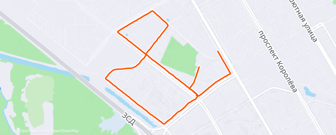 Map of the activity, Дневной забег