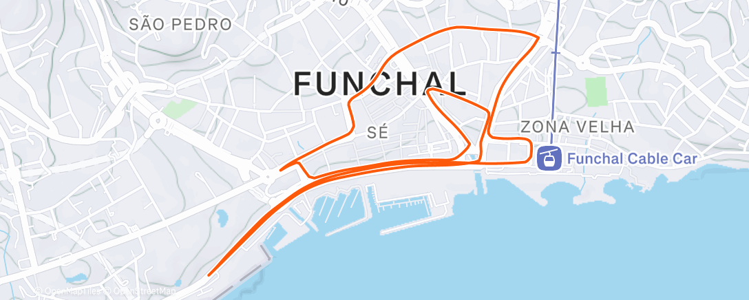 Map of the activity, Course Funchal
