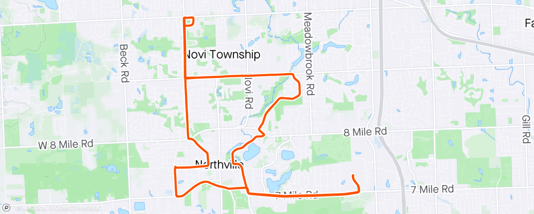 Map of the activity, Quick bday ride