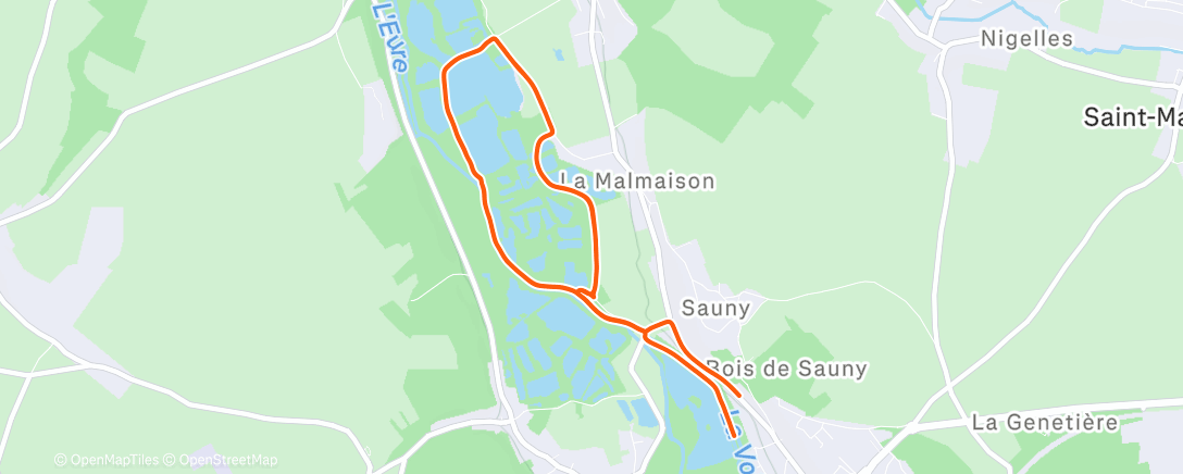 Map of the activity, Gravel dans l'après-midi