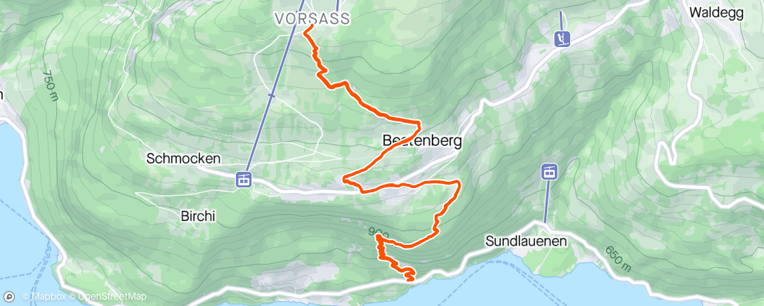 Map of the activity, Thuner See - Beatenberg - Vorsass