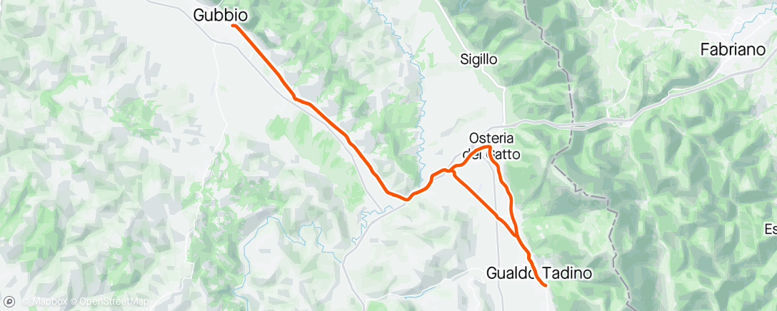 活动地图，Gualdo, Osteria, Gubbio e rientro per le Vallotte