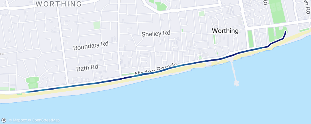 Map of the activity, Worthing parkrun 5k