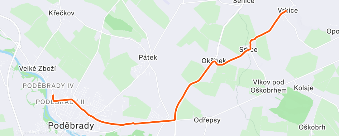 Map of the activity, Evening Ride