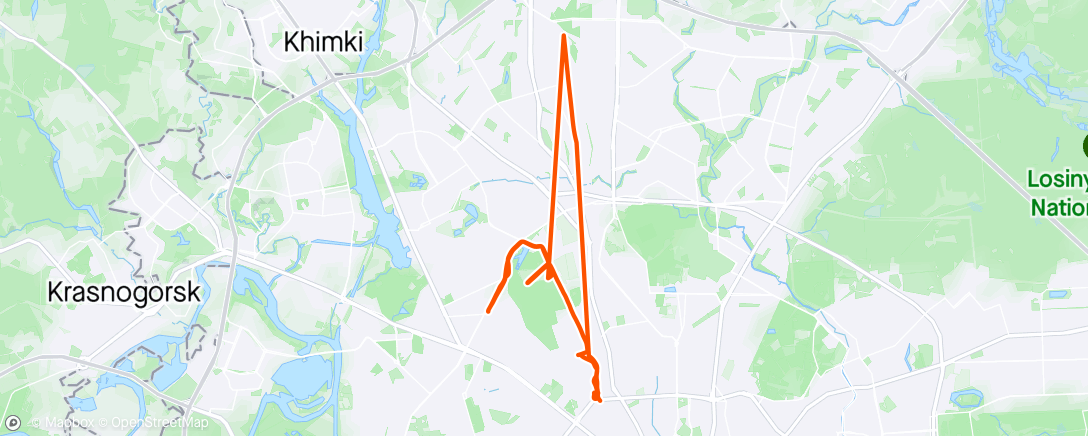 Map of the activity, Утренний забег 21. 2k