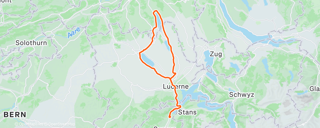 Map of the activity, Radfahrt am Mittag