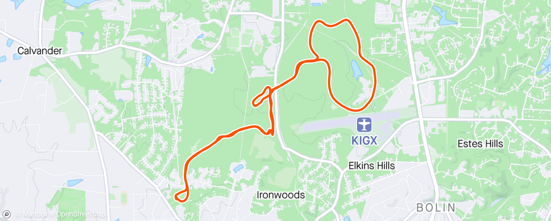 Map of the activity, Afternoon Run - no stroller today