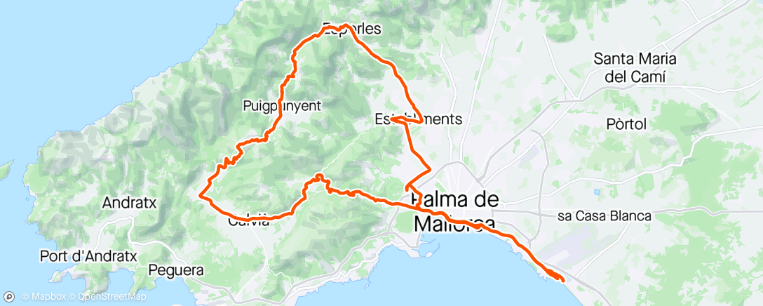 Mapa da atividade, Mallorca dag 5 med KC