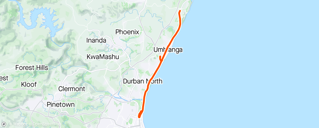 Map of the activity, Tour Durban 2024 Debut...!