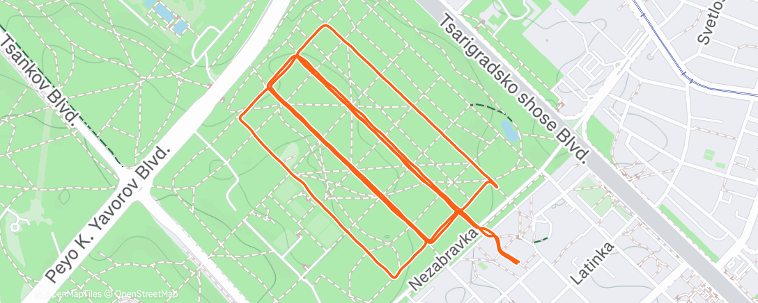 Map of the activity, Easy run