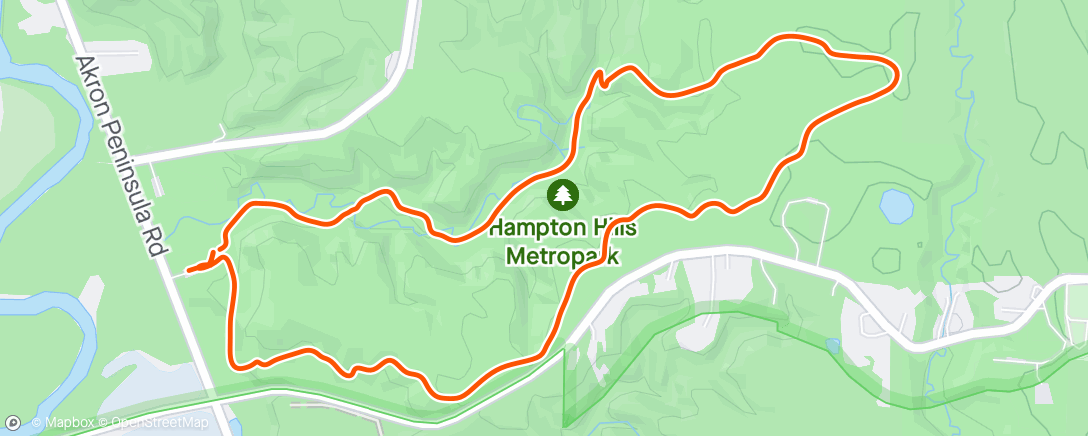 Map of the activity, Hampton Hills - Adam's Run Trail