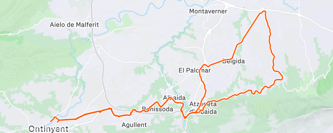 Map of the activity, Afternoon Ride