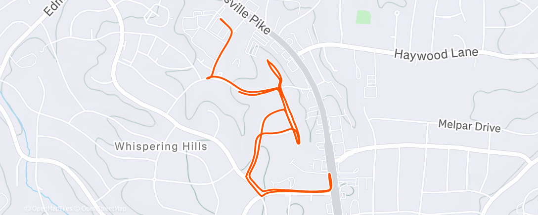 Map of the activity, Morning Run