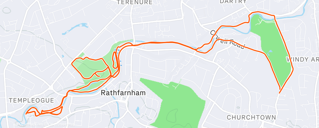 Map of the activity, Morning Run