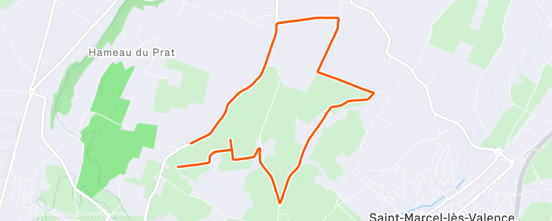 Map of the activity, Course à pied dans l'après-midi