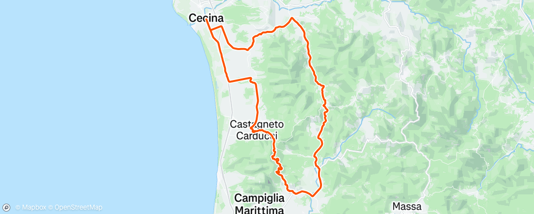 Map of the activity, Canneto - Suvereto - Prata - Bolgherese