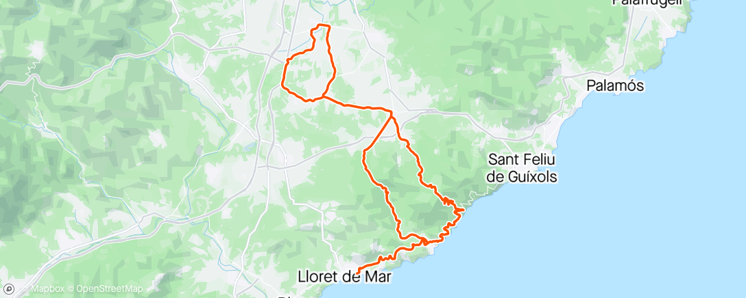 Map of the activity, Gran fondo Lloret