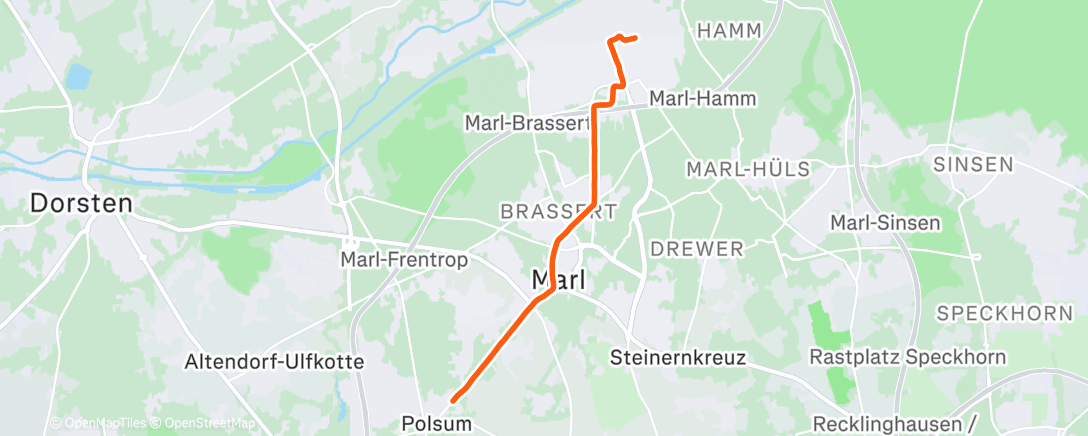 Map of the activity, Fahrt am Morgen