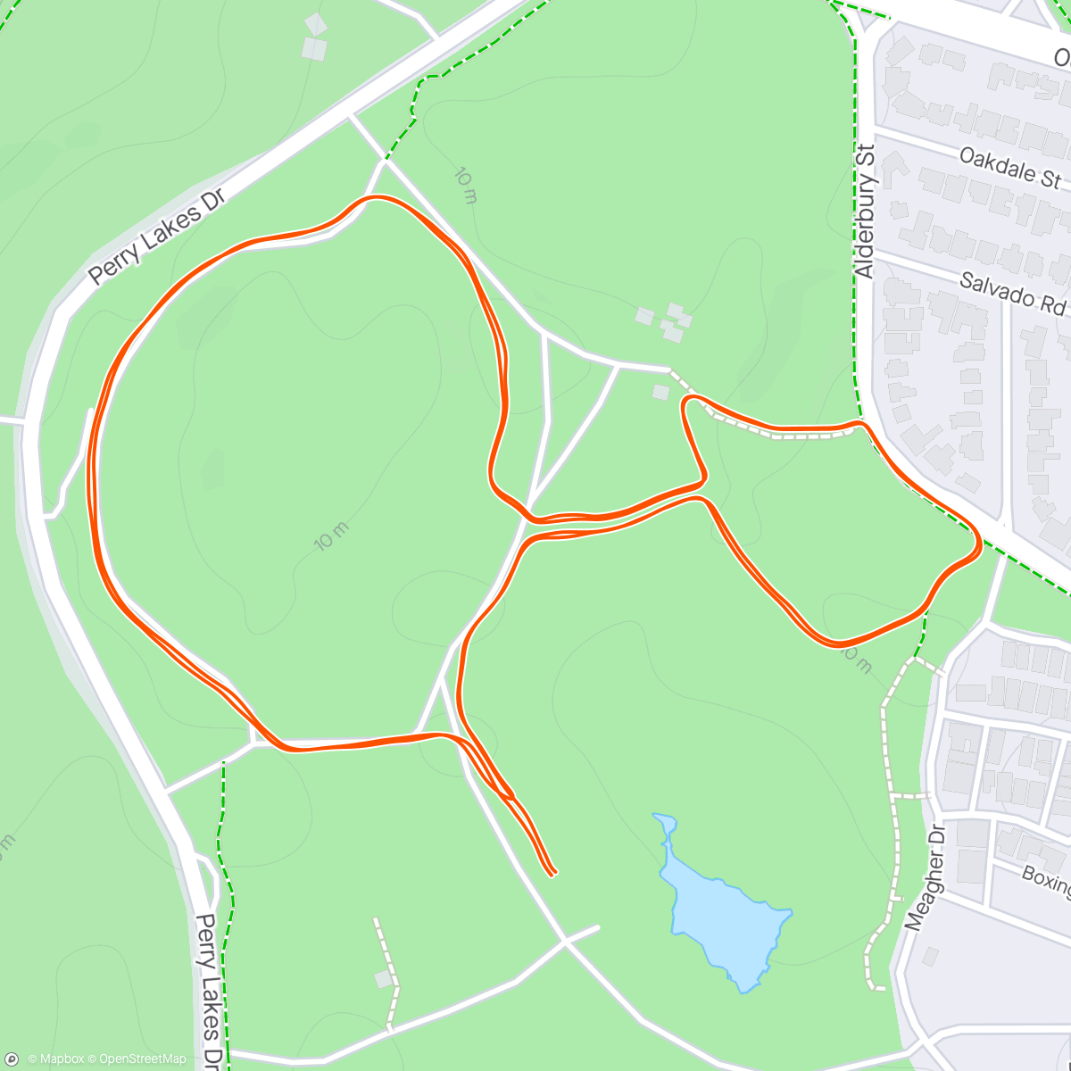 Map of the activity, 💯 Parkrun at Perry Lakes 250th