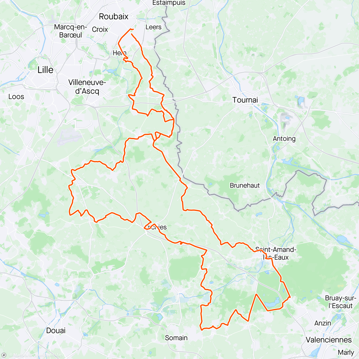Map of the activity, Parijs Roubaix challenge