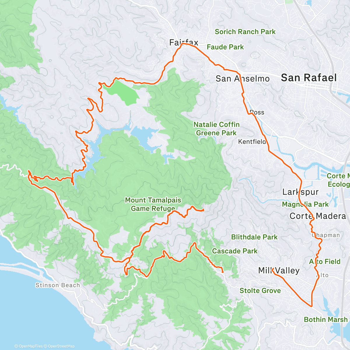 Карта физической активности (The 2nd annual Mt Tam Summit Challenge)