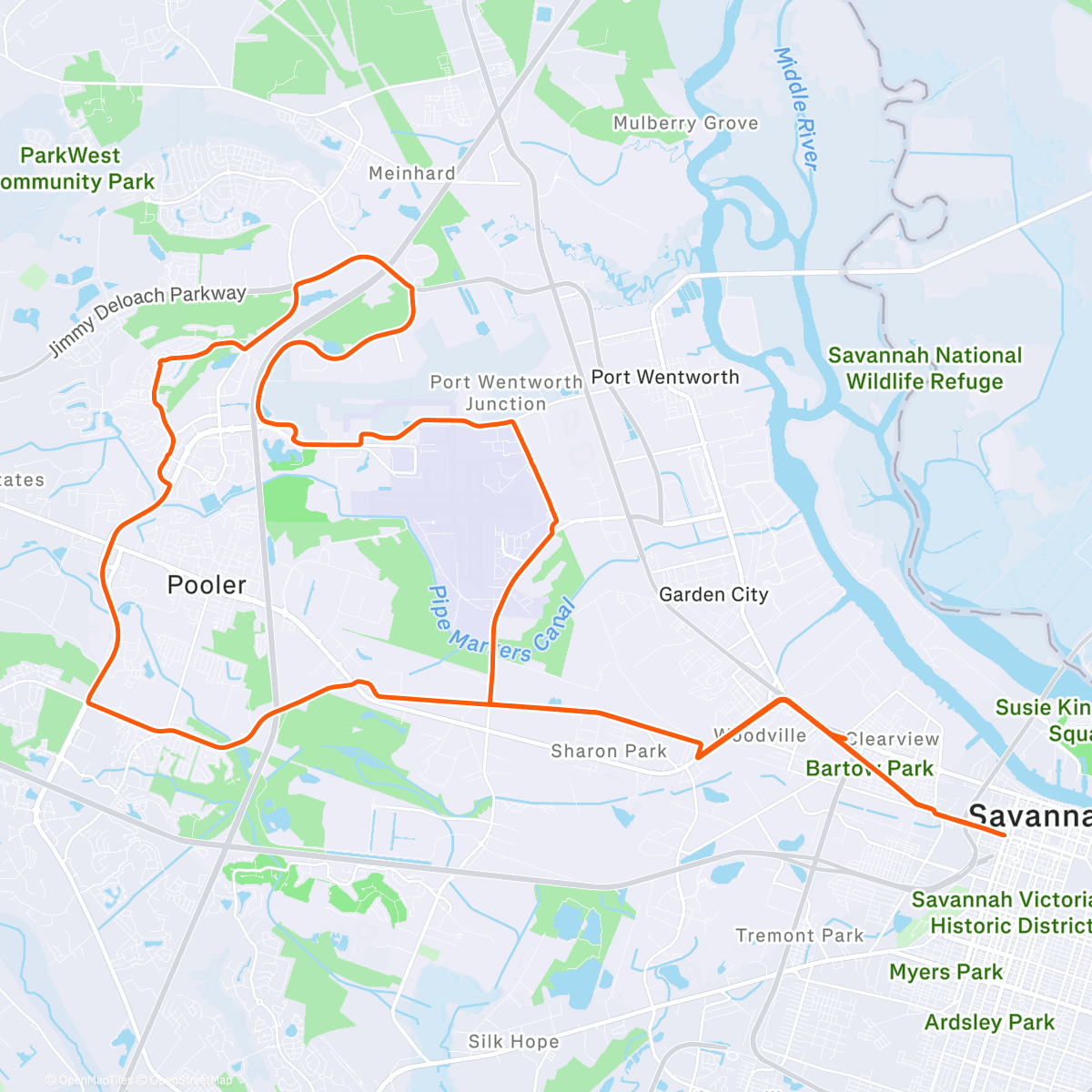 Map of the activity, Last One in Savannah