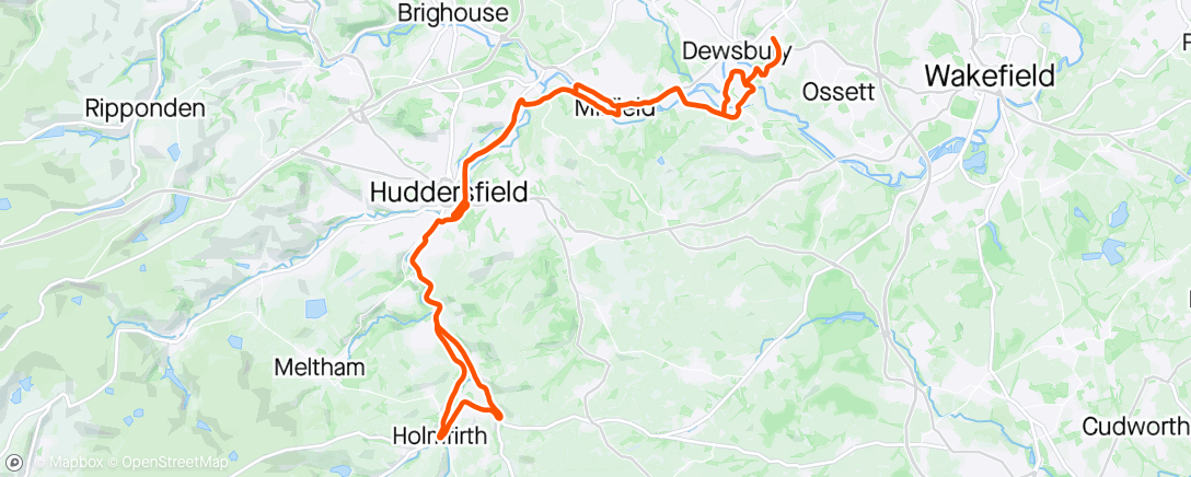 Map of the activity, Holmfirth steady