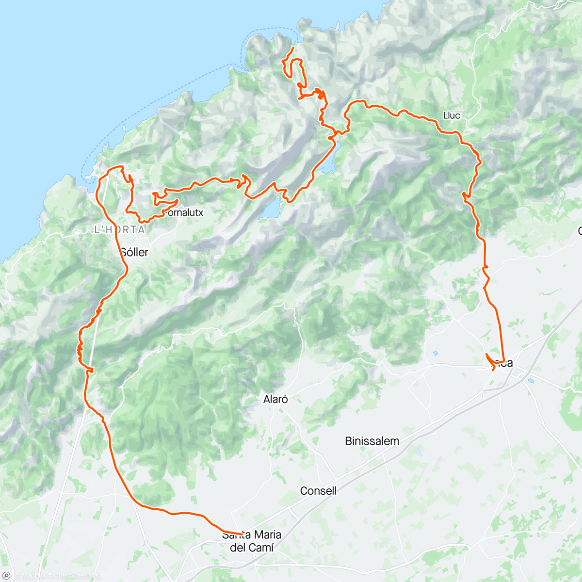 Map of the activity, Coll de Sóller & Sa Calobra