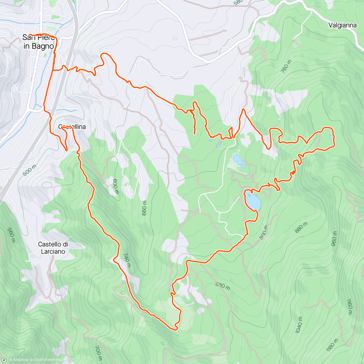 Map of the activity, Giro dei laghetti