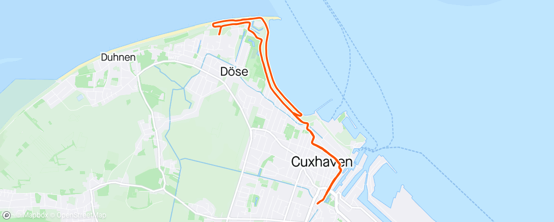 Map of the activity, Cuxhaven Halbmarathon
