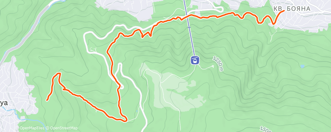 Map of the activity, Afternoon Hike