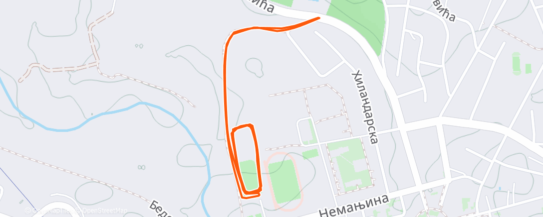 Map of the activity, Afternoon Run