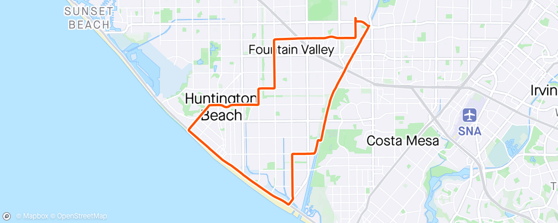 Map of the activity, Evening Beach Ride