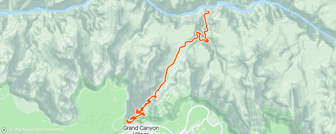 Map of the activity, Colorado River to Gran Canyon with 25-kilo hiking gear