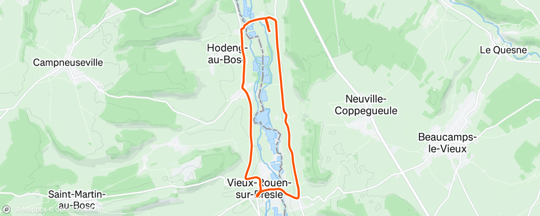 Map of the activity, Course à pied le midi avec beaucoup de vent 🌬 🌪