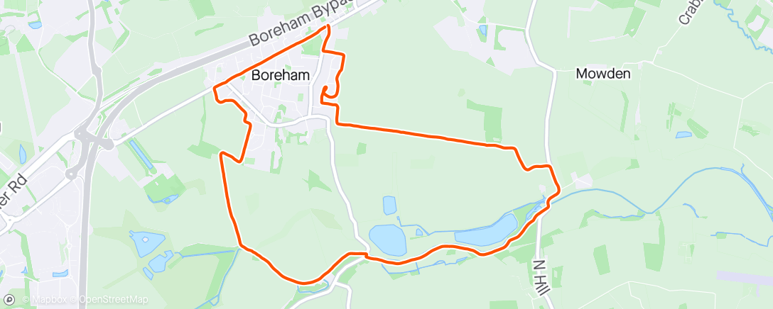 Map of the activity, 🍺 WRC - Pub Run - Six Bells - Boreham (Trail Route)