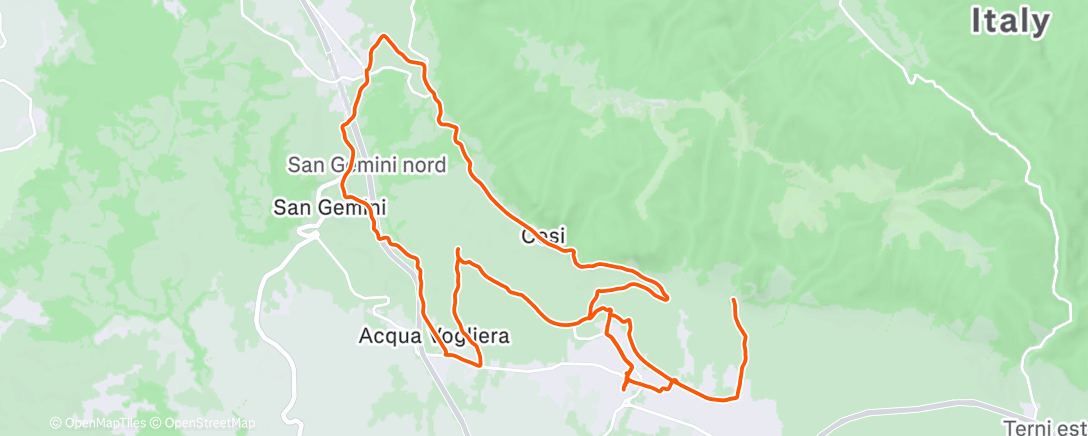 Map of the activity, Sessione di mountain biking mattutina