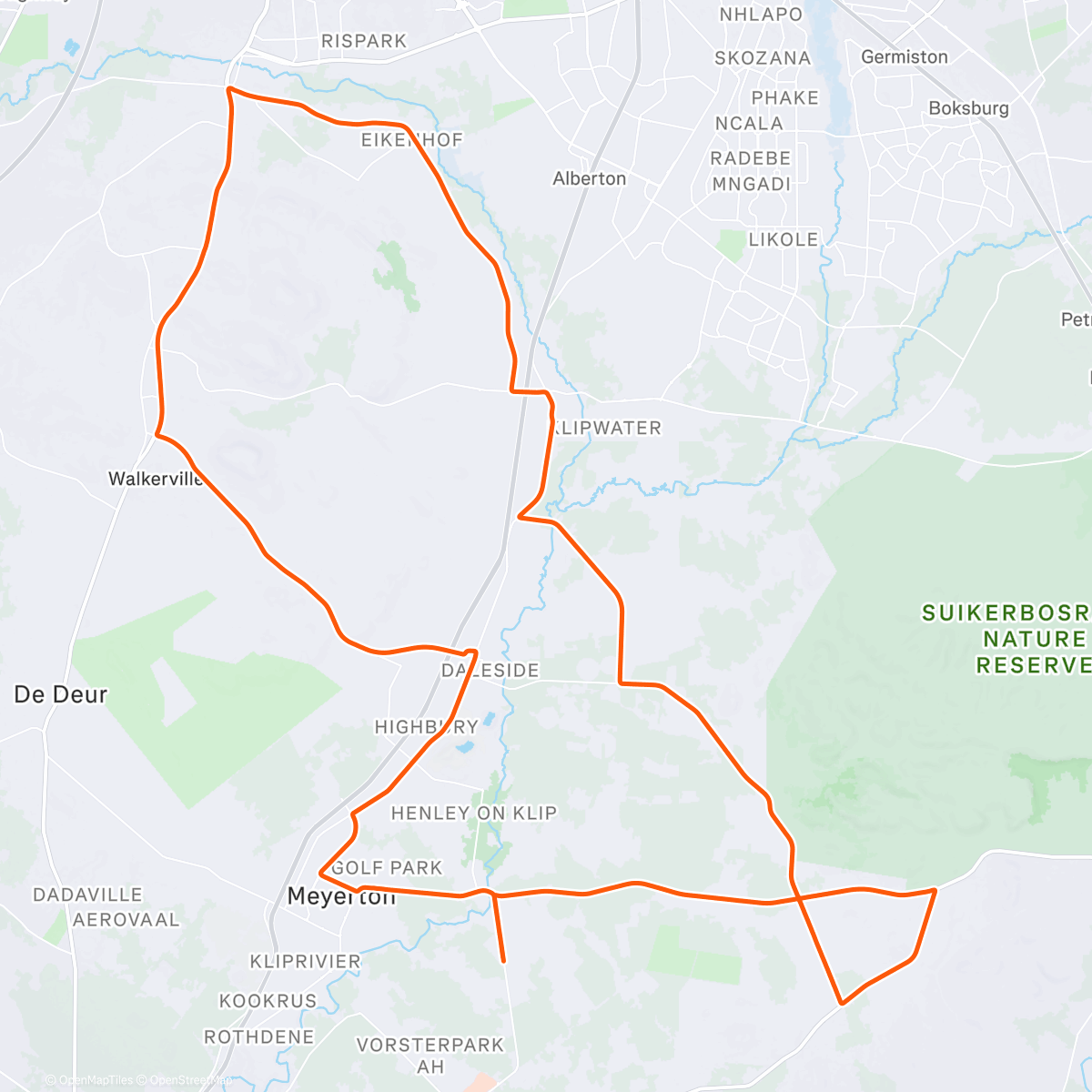 Map of the activity, Midvaal Fast One