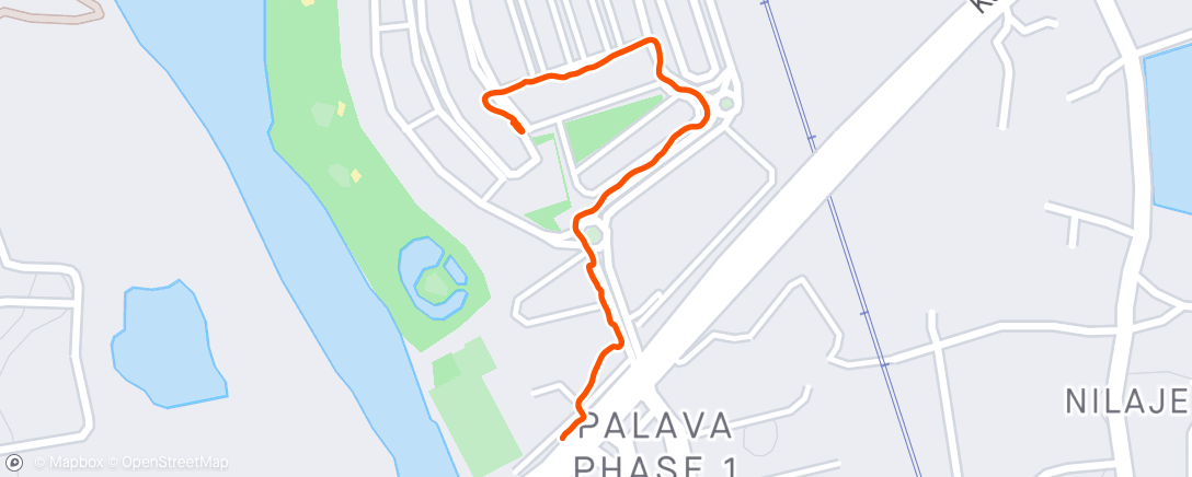 Map of the activity, Night Commute Walk From Lodha Palava Bus Stop To Home
