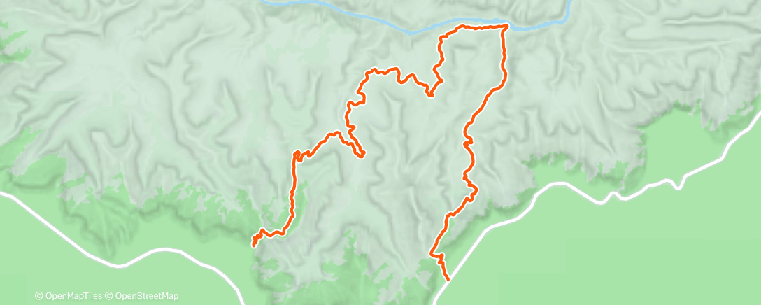 Map of the activity, New Hance and out Grandview- Ouch!