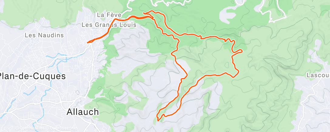 Map of the activity, Trail le matin