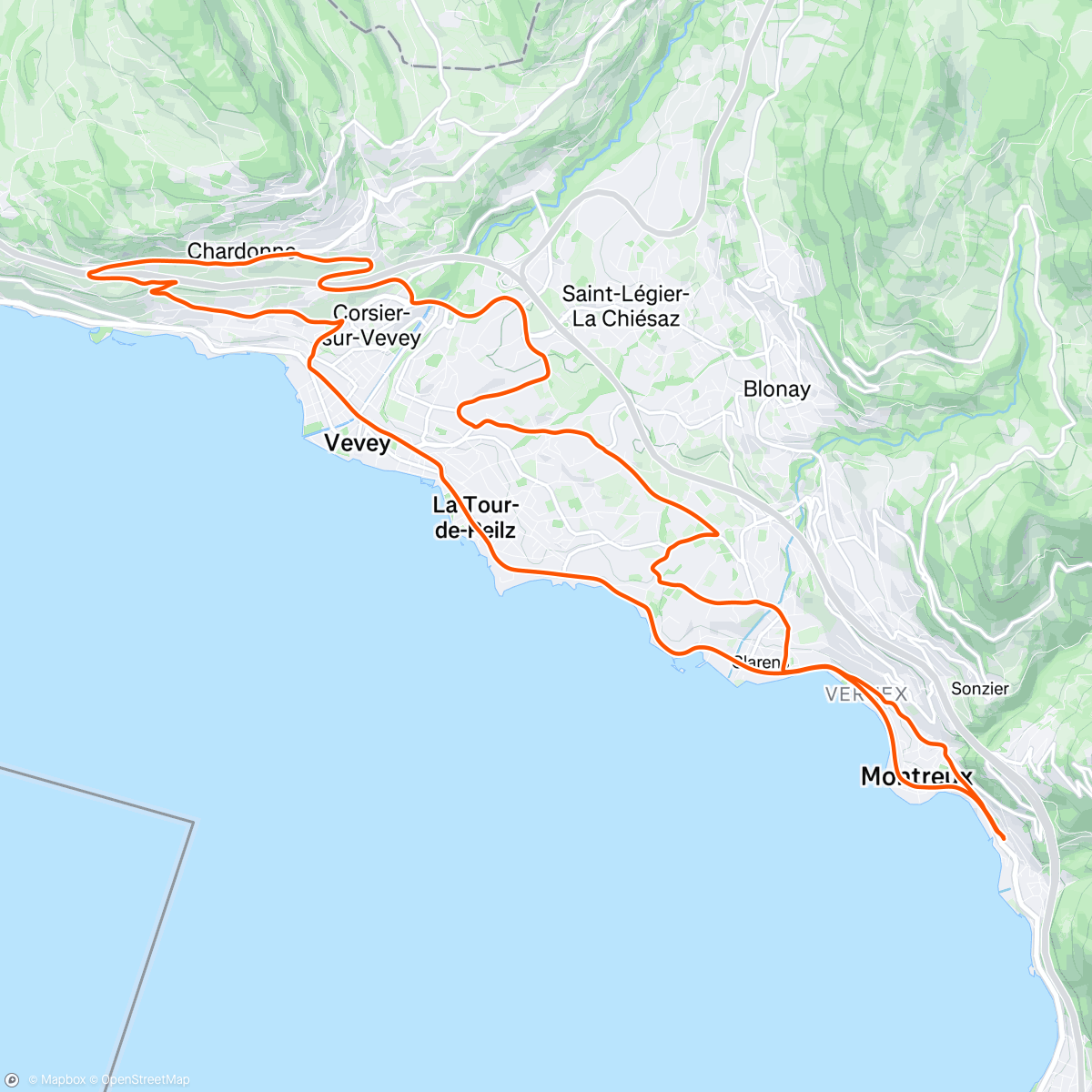 Map of the activity, Lunch Ride