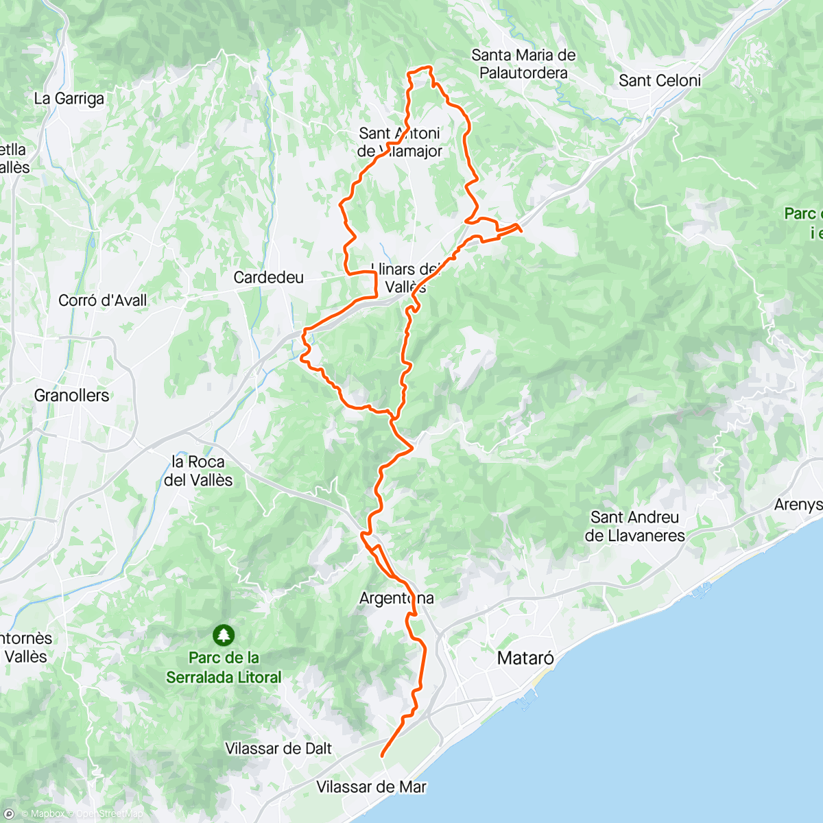 Map of the activity, Road gallines